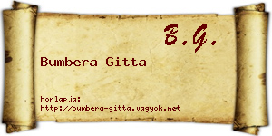 Bumbera Gitta névjegykártya